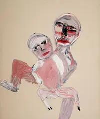 Davida Allen, Father with Baby 1984, 1984, oil on canvas