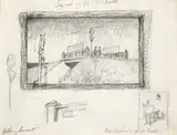Jeffrey Smart, Study (1982) for The Meeting, Railway Bridge 1982 and Note (1982) for The Morning Paper 1993 - 94