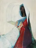 At the Feet of Christ 1966 by Clifton Pugh, 1966, oil on board, sold Jul 2014
