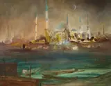Golden Horn, Istanbul 1957 by Sidney Nolan, 1957, oil on board, offered Jul 2014