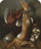 William Buelow Gould, Still Life with Hare and a Basket of Eggs, oil on canvas
