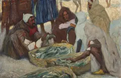 Charles Graeme Powell-Jones, Fish Market, Tel Aviv, oil on canvas
