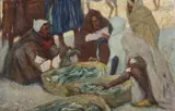 Charles Graeme Powell-Jones, Fish Market, Tel Aviv, oil on canvas