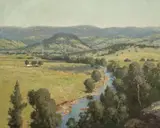 W. Lister Lister, Untitled (Valley Landscape), oil on canvas on board
