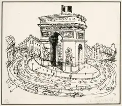 Arc de Triomphe 1990 by Brett Whiteley, 1990, etching, sold Jul 2014