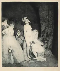 Who Comes? 1918 by Norman Lindsay, 1918, etching, engraving and stipple, sold Jul 2014