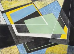 Black/Yellow 1972 by Frank Hinder, 1972, mixed media and collage on paper, sold Mar 2014