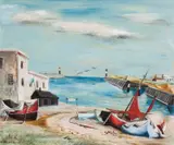 Elaine Haxton, Untitled (Fishing Boats South England) 1950
