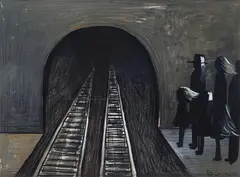 Charles Blackman, Underground Railway 1962, 1962, gouache on paper