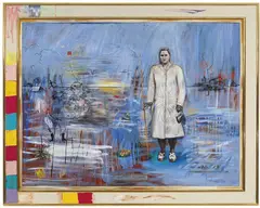 Juan Davila, Portrait of Enriqueta Gallardo (Buckley's Return) 1999, 1999, oil, gold leaf and mixed media on canvas laid on board