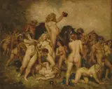 Nude Frolic by Norman Lindsay, oil on canvas, offered Mar 2014