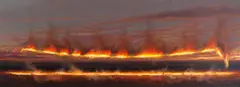 Tim Storrier, Reflected Fireline 1999, 1999, synthetic polymer paint and cord on canvas
