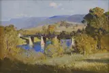 Bridge in New Norfolk, Tasmania 1938 by Arthur Streeton, 1938, oil on canvas, offered Mar 2014