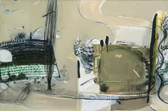 As You Drive into Bob's Farm at Blainey [sic] 1991 by Brett Whiteley, 1991, mixed media on paper on board, sold Mar 2014