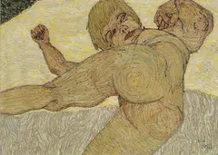 Richard Larter, Nu Allongé 1962, 1962, synthetic polymer paint on hardboard