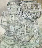 Janet Fish, Beer and Brandy Glasses 1975