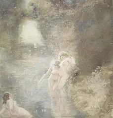 The Stream 1921 by Norman Lindsay, 1921, watercolour on paper, offered Mar 2014
