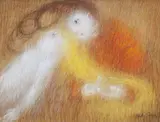 Arthur Boyd, St.Francis Holding St.Clare's Hair 1964-65, 1964-65, pastel on paper