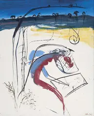 Artist Under Tree c1985 by Arthur Boyd, c1985, oil on canvas, sold Mar 2014