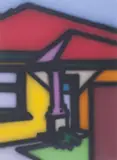 Howard Arkley, Untitled (Home with a Column) 1998, 1998, synthetic polymer paint on paper