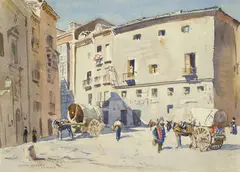 Burgos c1927 by Lionel Lindsay, c1927, watercolour on paper, sold Mar 2014
