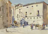 Burgos c1927 by Lionel Lindsay, c1927, watercolour on paper, sold Mar 2014