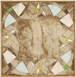 Barbara Hepworth, Landscape Sculpture 1947, 1947, silkscreen in colours on silk and archival cotton