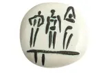 Trois Personnages sur Tremplin 1956 by Pablo Picasso, 1956, glazed ceramic plaque; ceramic, Madoura edition, sold Oct 2013