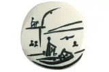 Scène de Plage 1956 by Pablo Picasso, 1956, glazed ceramic plaque; ceramic, Madoura edition, sold Oct 2013