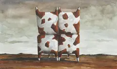 John Kelly, Four Rear Ends in a Pile 1993, 1993, gouache on paper