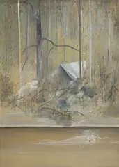 Figures and Tent 1974-76 by Arthur Boyd, 1974-76, oil on copper, sold Oct 2013