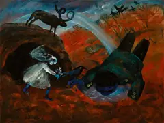 Arthur Boyd, Bride and Bridegroom with Rainbow 1960, 1960, oil and tempera on composition board