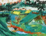 John Perceval, Landscape with Farm No.1 1974