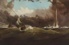 Eddystone Lighthouse c1890 by Haughton Forrest, c1890, oil on canvas laid on board, sold Oct 2013