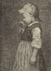 Iso Rae, Zozo et la Rose, Conté on paper on card