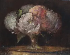 Lloyd Rees, Hydrangeas c1925, c1925, oil on canvas on board