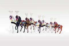 Rachel Feinstein, Wagenburg 2001, 2001, wood, high-gloss enamel paint and hinges (4 parts)