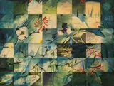 Charles Blackman, The Chess Garden 1984 - 1985, 1984 - 1985, oil and synthetic polymer paint on canvas (diptych)