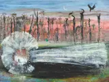 Bride in the Moonlight (Bride Turning into a Windmill) 1960 by Arthur Boyd, 1960, oil and tempera on composition board, offered Jun 2013
