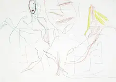 Ken Whisson, Ganderland Rome 2000, 2000, crayon on paper