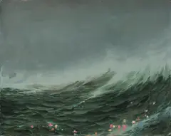 Wave and Garland II 2002 by Tim Storrier, 2002, synthetic polymer paint on board, offered Jun 2013