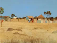 Farm Natives by Ray Crooke, oil on canvas on board, offered Jun 2013
