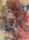 Moving Figures by Donald Friend, ink, watercolour and gouache on paper, sold Jun 2013