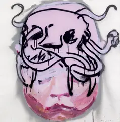 Ben Quilty, Boy 2008, 2008, synthetic polymer paint, aerosol and gouache on paper