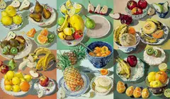 Lucy Culliton, Summer Fruits 2000, 2000, oil on board (triptych)