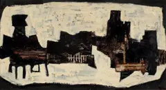Albert Tucker, Thames IV c1957, c1957, mixed media on hardboard