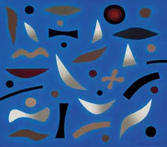 Festive Night 1983 by John Coburn, 1983, oil on canvas, sold May 2013