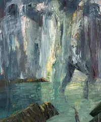 Figures on Horizon 2002 by Euan MacLeod, 2002, oil on canvas, sold May 2013