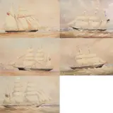 Frederick Garling, (i) Neva, (ii) Alice Cameron, (iii) Sir George Grey, (iv) Breadalbane, (v)Kate, watercolour on paper