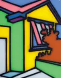 Howard Arkley, The Yellow Green House 1998, 1998, synthetic polymer paint on canvas